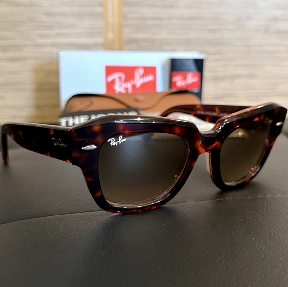 LIKE NEW Ray-Ban State Street Tortoise Gradient Brown RB2186 Sunglasses main image 14